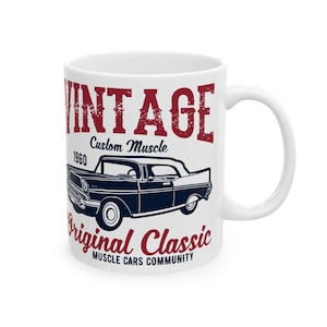 Vintage Classic Car Ceramic Mug: Auto Enthusiast Gift (11oz/15oz)