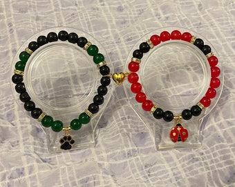 Ladybug and catnoir themed couple bracelet