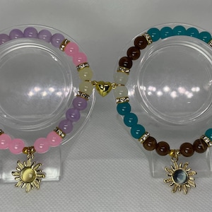 Tangled Rapunzel and Flynn Rider Beaded Matching Bracelets