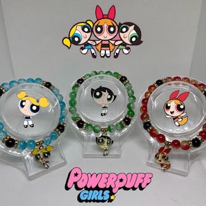 Bracelets Powerpuff Girls, bracelets assortis, bracelets de perles, bracelets Cartoon Network