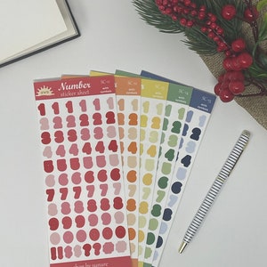 Number Sticker Sheet, 5 Options