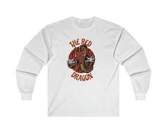 Red Dragon Sweatshirt, Ultra Cotton Long Sleeve Tee, Dragon Sweatshirt