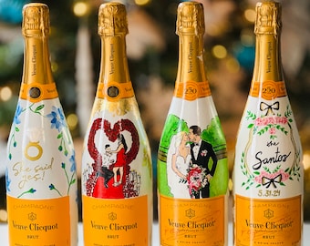 Custom Painted Champagne Bottle