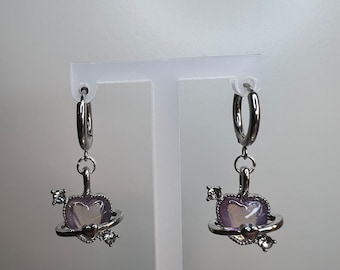 y2k Earrings, Hoop Earrings, Statement Earrings, Aesthetic Earrings, y2k Fairy Earrings, Silver Hoop Earrings, Hypoallergenic Earrings