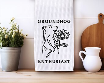 Groundhog Enthusiast Tea Towel