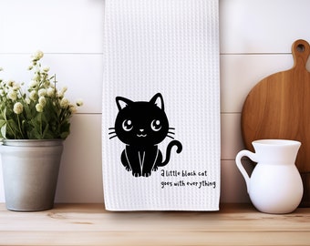 Little Black Cat Tea Towel