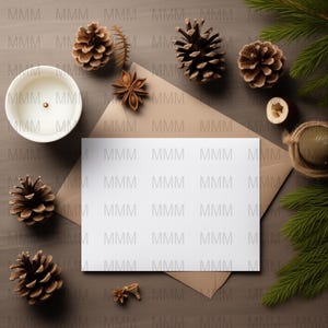 Modelo de cartão de felicitações de Natal, modelo de cartão de Natal em branco, download digital, modelo de papelaria de Natal, cartão de papel digital festivo