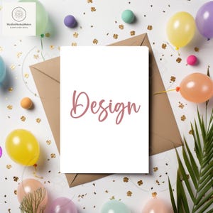 Geburtstagskarte Mockup, 5x7 Dusche einladen, Karte Mockups, Party Einladungen einladen Stationäre Grußkarten Geburtstag Hochzeitskarte JPG Digital
