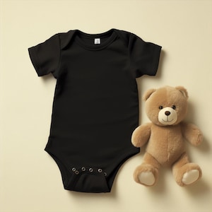 Black Baby Onesie Mockup, Baby Onesie Template, Digital Download, Baby Clothes Mockup, Infant Bodysuit, Baby Apparel Mockup