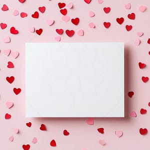 Valentijnsdag kaartmodel Digitaal kaartmodel, blanco kaartontwerp, Valentijnsdagwenskaart, romantische kaartsjabloon, liefdesthemakaart