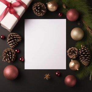 Modelo de cartão de felicitações de Natal, modelo de cartão de Natal em branco, download digital, modelo de papelaria de Natal, cartão de papel digital festivo