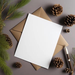 Modelo de cartão de felicitações de Natal, modelo de cartão de Natal em branco, download digital, modelo de papelaria de Natal, cartão de papel digital festivo
