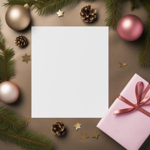 Modelo de cartão de felicitações de Natal, modelo de cartão de Natal em branco, download digital, modelo de papelaria de Natal, cartão de papel digital festivo