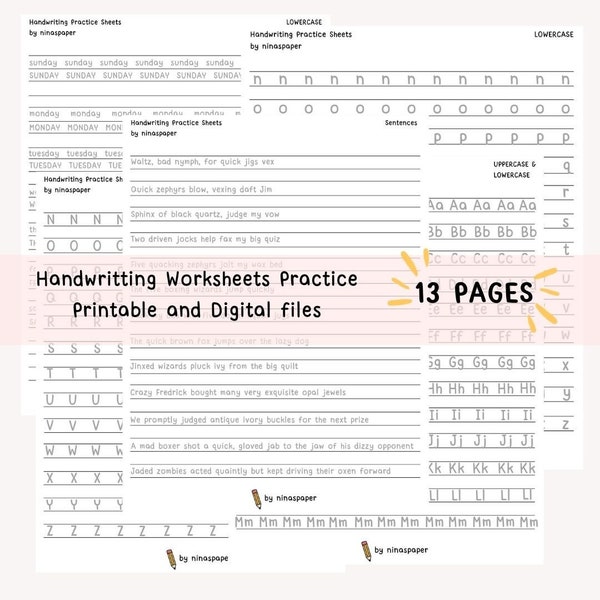 Cursive Handwriting Practice Sheets, Printable Handwriting Worksheets, Improve Handwriting, ABC Handwriting