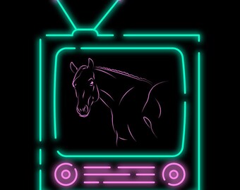 Caballo retro en TV vintage