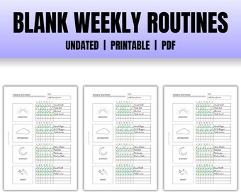 Blank weekly routines planner