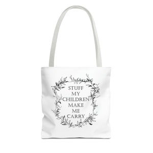 Doppelseitiges bedrucktes Design wiederverwendbare Einkaufstasche, umweltfreundliche Tasche, Einkaufstasche, lustiges Zitat, Mama Leben, Sachen meine Kinder lassen mich tragen