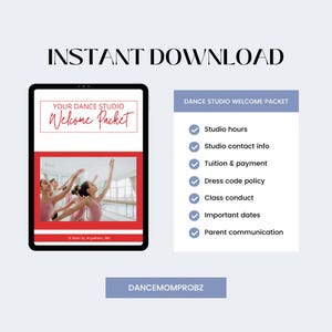 Dance Studio Student Welcome Packet | Editable Canva Template | Dance Studio Handbook