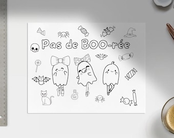 Pas de BOO-rée Halloween Ballet Coloring Page | Printable PDF Dance-Themed Halloween Coloring Sheet | Cute Halloween Activity