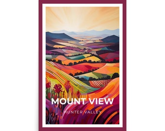 Mount View Hunter Valley Wine Country Print Poster - Capture Semillon & Shiraz Vineyard Elegance and. Experience Australian Wine Regions