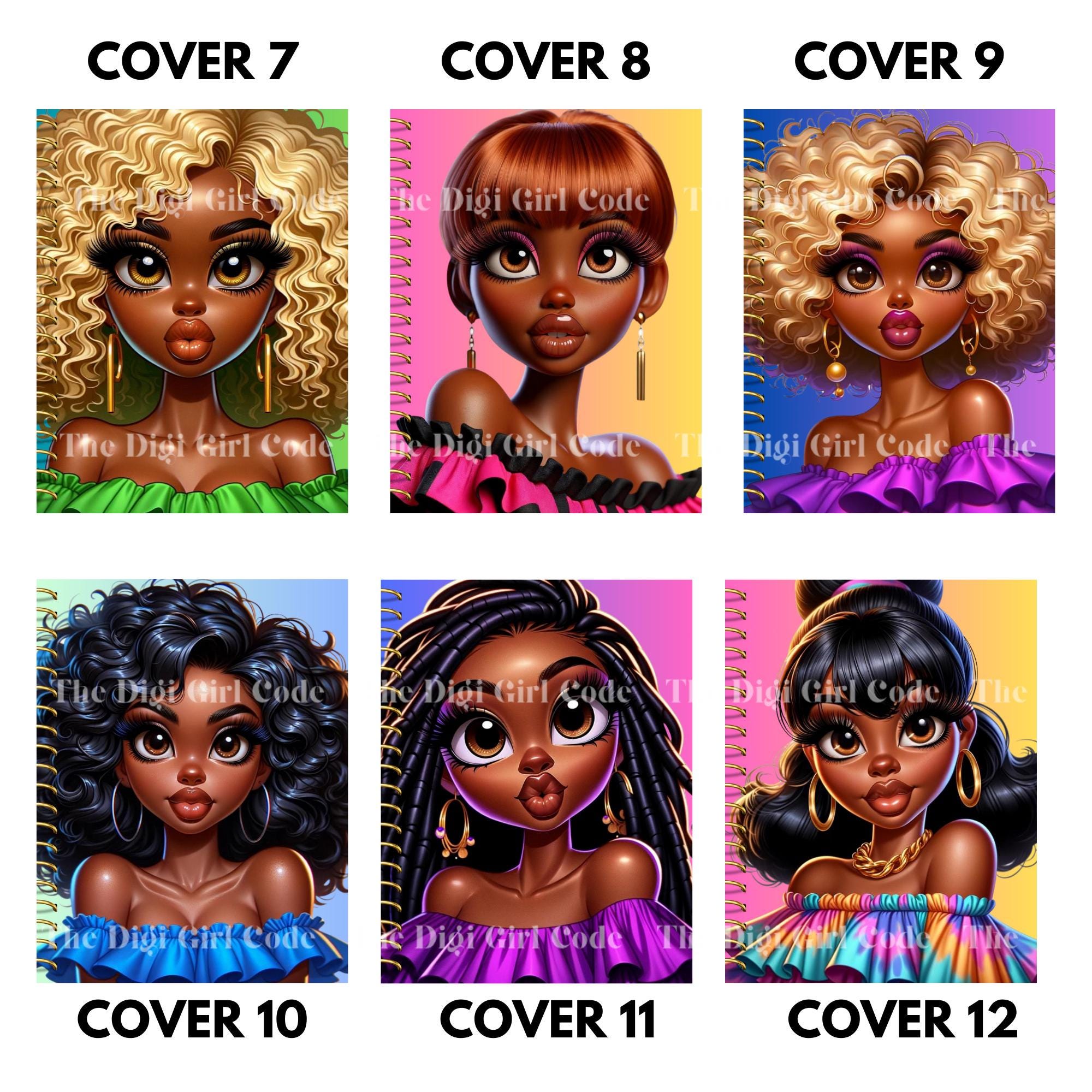 Divider Ruffles Bold and Colorful Ruffles Notebook Covers | Digital & Printable Journal ...