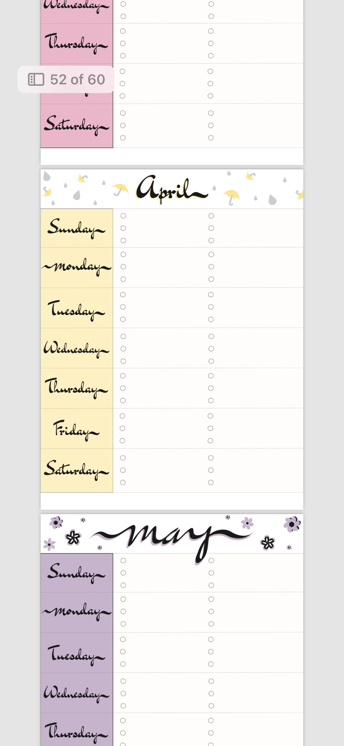 Printable Calendar With Task List, Workout Planner, Meal Planner ...