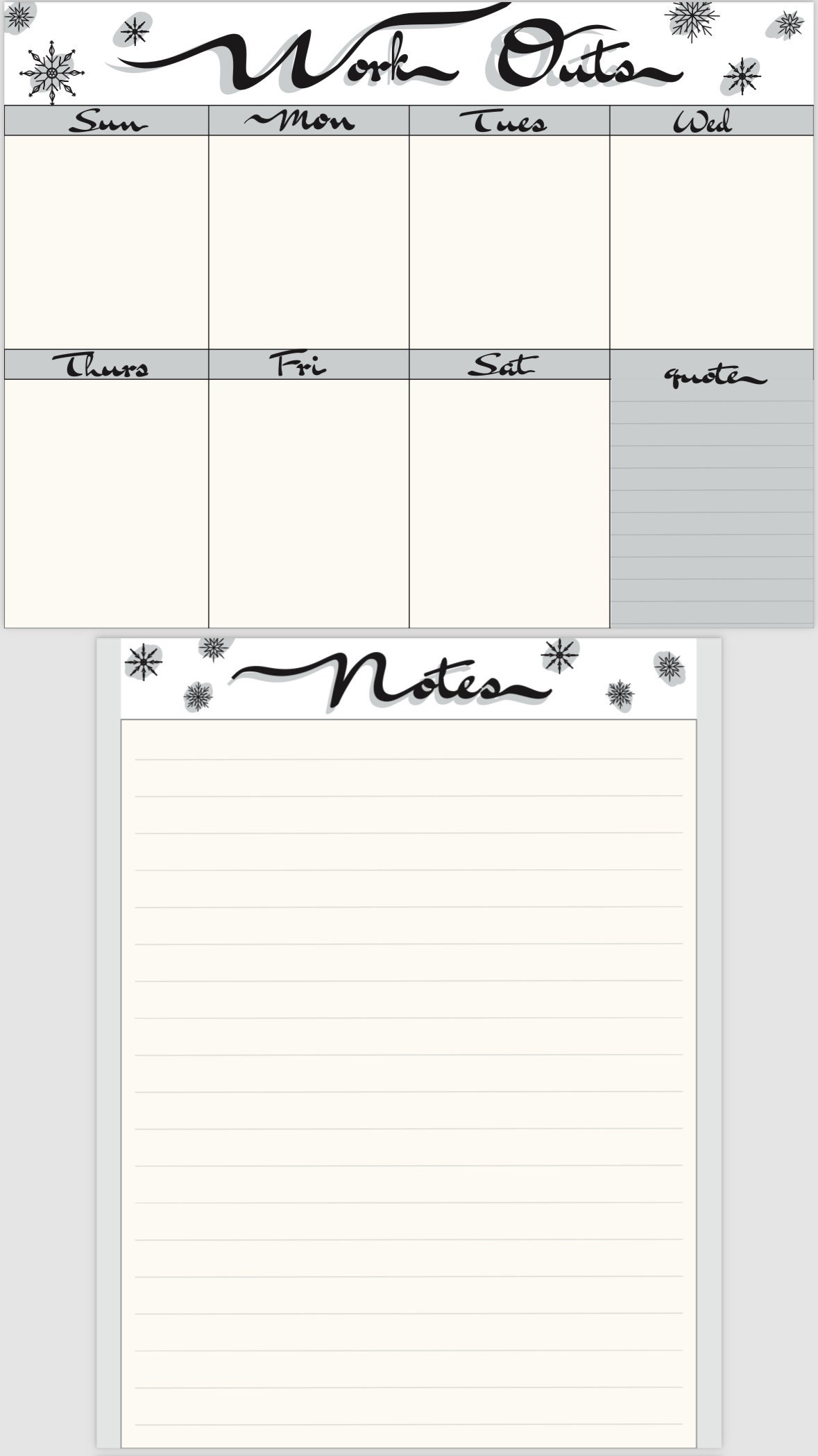 Printable Calendar With Task List, Workout Planner, Meal Planner ...