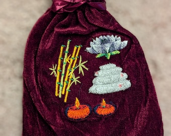 Embroidered Velvet Tarot Bag, Spiritual Divination Pouch