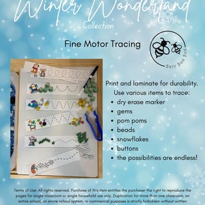 Winter Wonderland - Winter Animal Fine Motor Tracing - DIGITAL DOWNLOAD ...