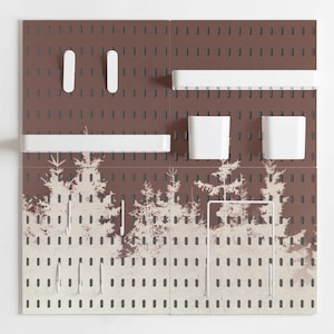 Woodland Winter Pegboard Kit: Rustic Storage Organizer