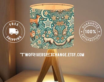 Woodland Critters Fox & Hare Tripod Table Lamp, Bedside Lamp, Desk Lamp, Forest Creature Décor, Perfect Nursery Light, Unique Gift