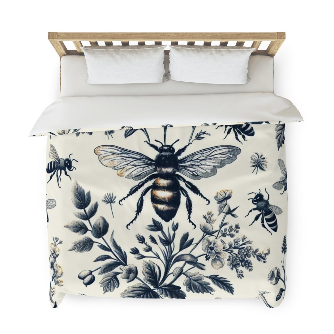 Honey Bee Kingdom Toile Duvet Cover, Twin, Queen, King, Studio, Super