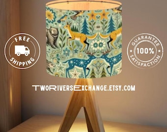 Woodland Critters Bear & Doe Tripod Table Lamp, Bedside Lamp, Desk Lamp, Forest Creature Décor, Perfect Nursery Light, Unique Gift