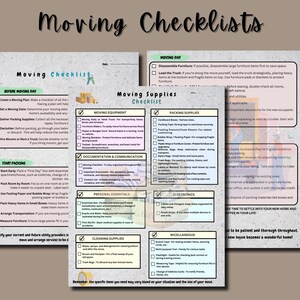 Moving Checklist | Moving Planner | Moving Supply Checklist | New Home Moving | Apartment Move-Out | PDF Printable
