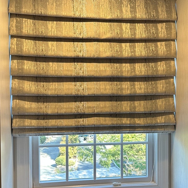 Hobbled Roman Shades, Soft Fold Roman Shades, Made to order, Custom sizes, Blackout or Light filtering, Cordless available