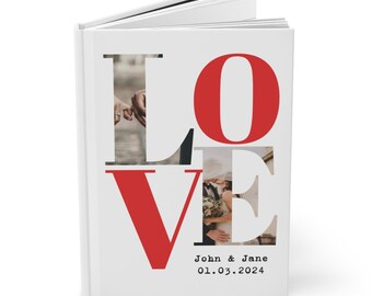 LOVE LETTERS Personalized Hardcover Journal, Up To 4 Photos, With Custom Message/Name!