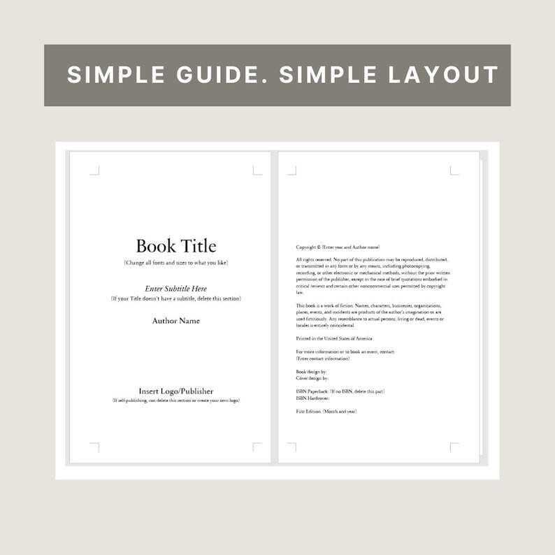 Microsoft Word Book Template for KDP Fiction Self Publish Help Guide Microsoft Word Book Template for KDP Fiction Self Publish Help Guide
