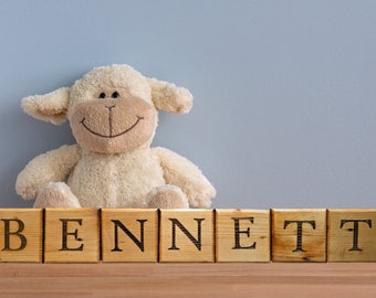 Personalized wooden name blocks