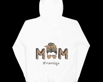 Mom life cheetah print sweatshirt, #momlife cheetah print hoodie, mom life apparel, mom life gift for mother or grandmother mothers day gift