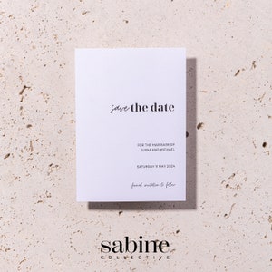 Modello di invito Save The Date. Pronto per il fai da te. Completamente personalizzabile. Modello di cancelleria facile da usare. Download immediato. Sabine Collective.