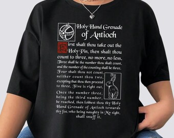 Holy Hand Grenade of Antioch Shirt, First shalt thou take out the Holy Pin, Funny Meme Hoodie, Vintage Rabbit Illustration Sweatshirt