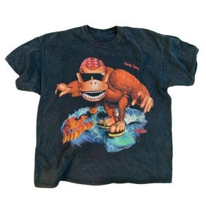 Vintage 1995 Funky Kong Surf Black T-shirt, Movie Film Hoodie, Swweatshirt For Summer, Trendy Unisex Shirt