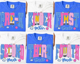 Pre-k K First Grade Second Grade Third Grade Fourth Grade Teacher Shirt, Retro Teacher Hoodie, Back To School Sweatshirt, Grade Level Tee
