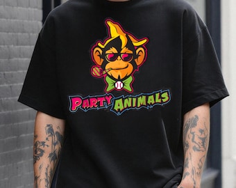 Party Animals Baseball Hoodie, Funny Sports Graphic Tee, Cute Banana Monkey Baseball Sweatshirt, Baseball Lover Gift