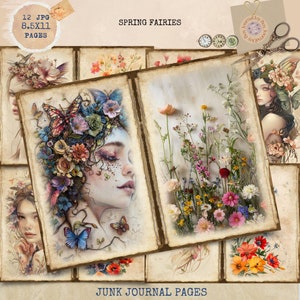 Junk Journal Printable, Spring Fairies Journal Papers, Fairy Junk ...