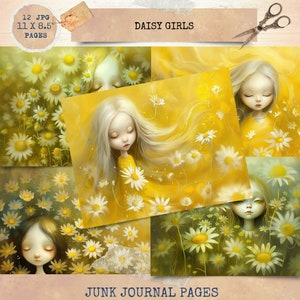 Junk Journal Printable, Daisy Girl Junk Journal, Spring Junk Journal Digi Kit, Digital Crafts, Garden Junk Journal, Printable Journal