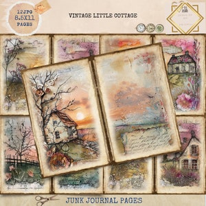 Junk Journal Printable, Vintage Little Cottage Junk Journal Papers, Landscape Junk Journal, Vintage Junk Journal, Digi Kit, Paper Crafts