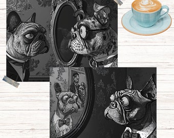 Diario di scarto stampabile, Boss Bulldogs, Carta per diario di cani, Diario di scarto di Bull Dogs, Kit digitale per diario di scarto vintage, Diario stampabile