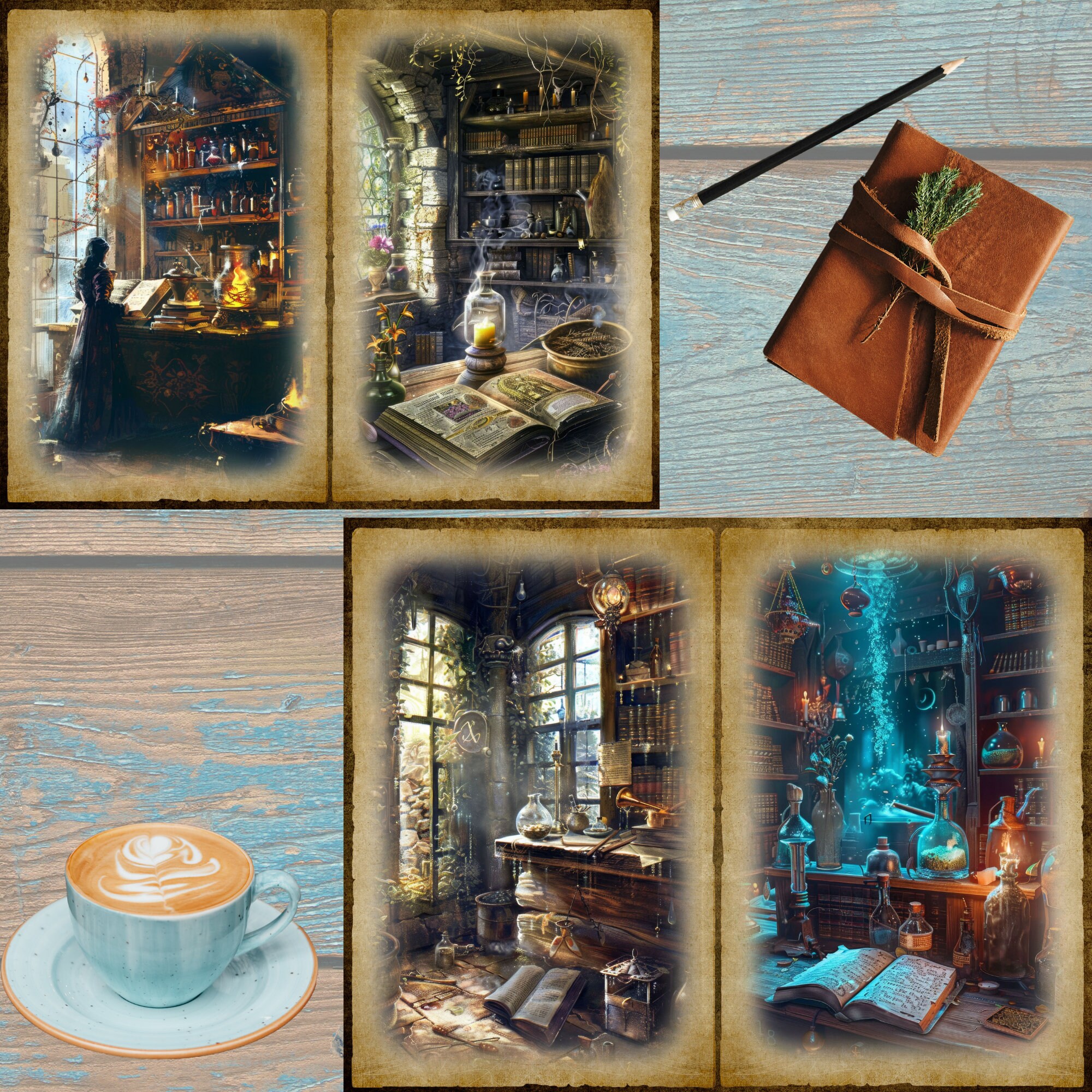 Junk Journal Printable, Witchcraft Journal, Spell Book Journal Papers ...