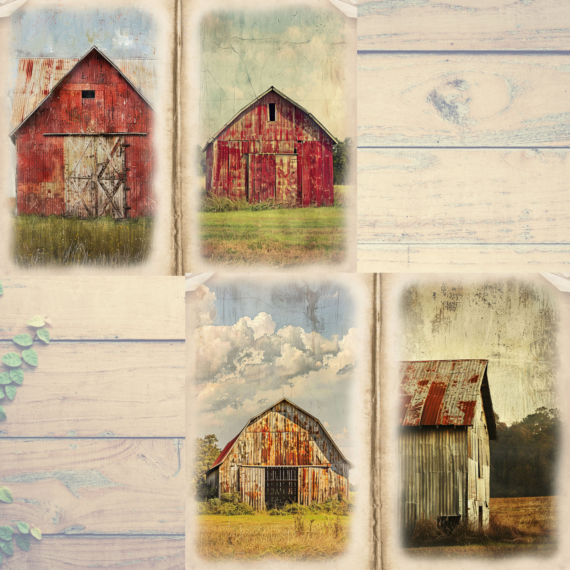 Rustic Field Journal Junk Journal Printable, Country Farm Journal, Vintage Journal Papers ...